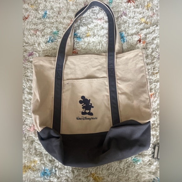 Disney World Handbags - Tan and gray Disney Tote Bag large authentic